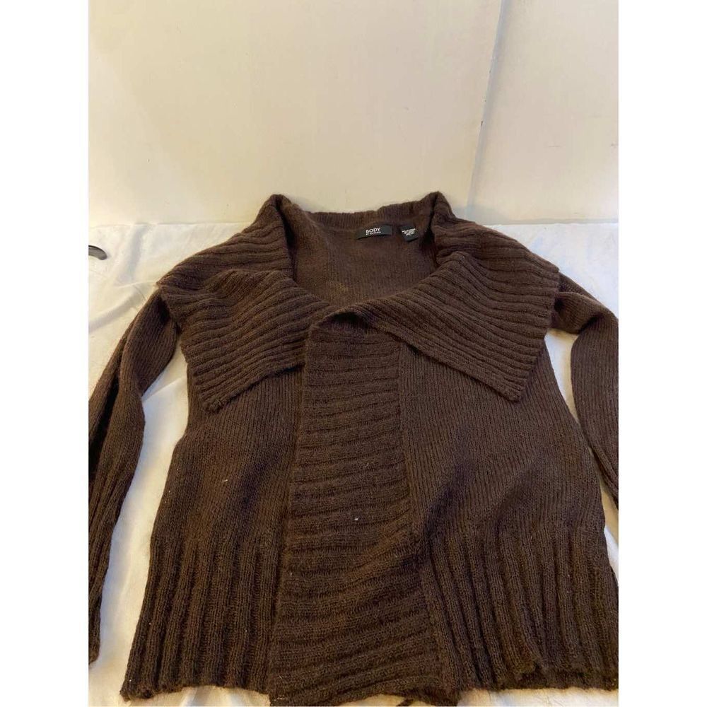 Vs Body by Victoria Mohair sweater brown large cowl neck cardigan "No Belt" L‎ - Picture 11 of 11